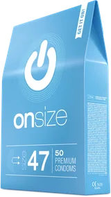 Packung ONsize 47, hellblau, 50 Kondome