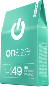 Packung ONsize 49, türkis, 50 Kondome