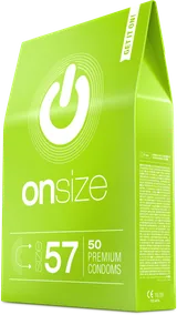 Packung ONsize 57, hellgrün, 50 Kondome