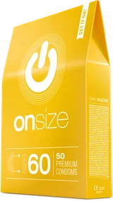 Packung ONsize 60, gelb, 50 Kondome