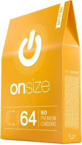 Packung ONsize 64, orange, 50 Kondome